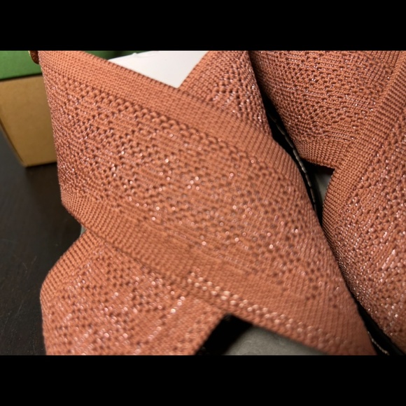 JBU By Jambu Alyssa Shimmer Knit Wedge Heel Sandal Shoes Rose Shimmer Womans 10M - Picture 5 of 16